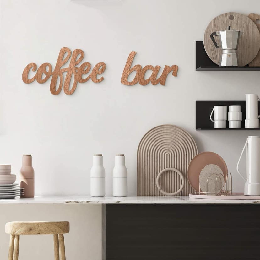 Decoración en madera - Letras 3D para la cocina - Cafetería - Madera de caoba