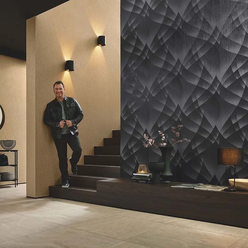 Papel pintado 3D, papel pintado geométrico Fashion for Walls 4 de Guido Maria Kretschmer negro