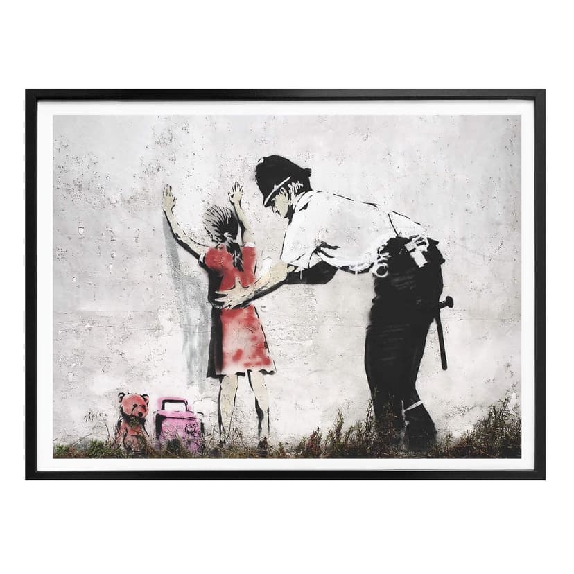 Póster Banksy - Policía buscando a una chica
