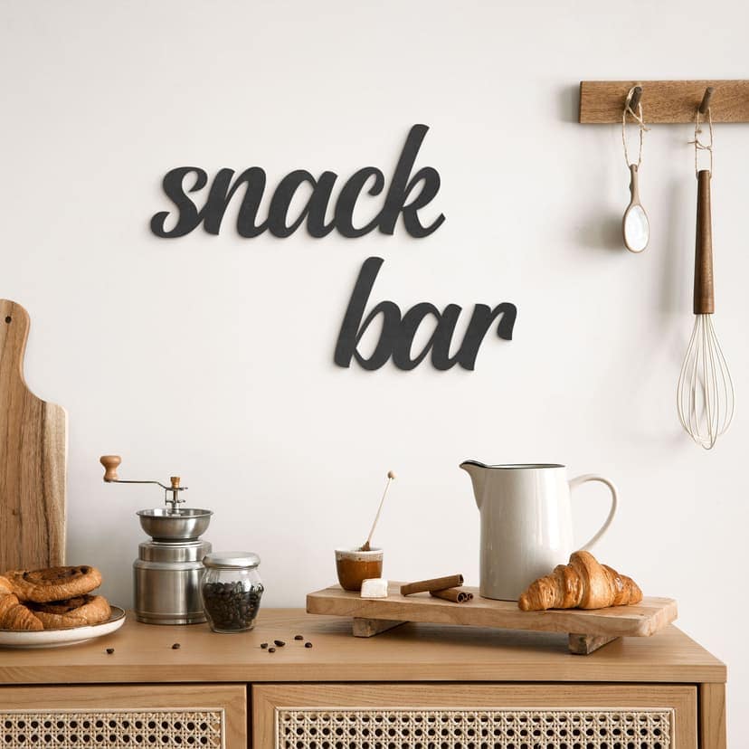 letras 3D Snack Bar - Decoración de MDF para la cocina
