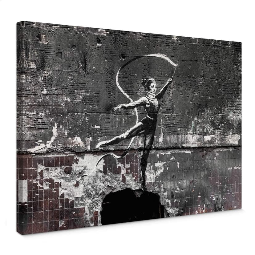 Lienzo Banksy en Ucrania - Bailarina acrobática