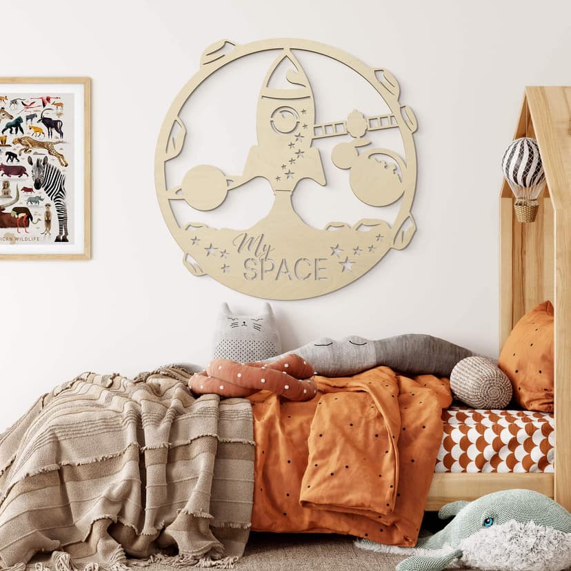 Decoración en madera de álamo - My Space Rocket