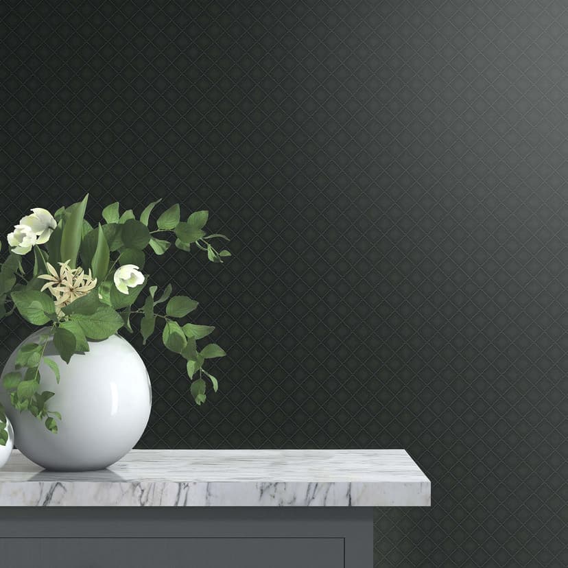 Papel pintado enredadera, papel pintado tejido-no tejido Erismann Versailles negro, plata