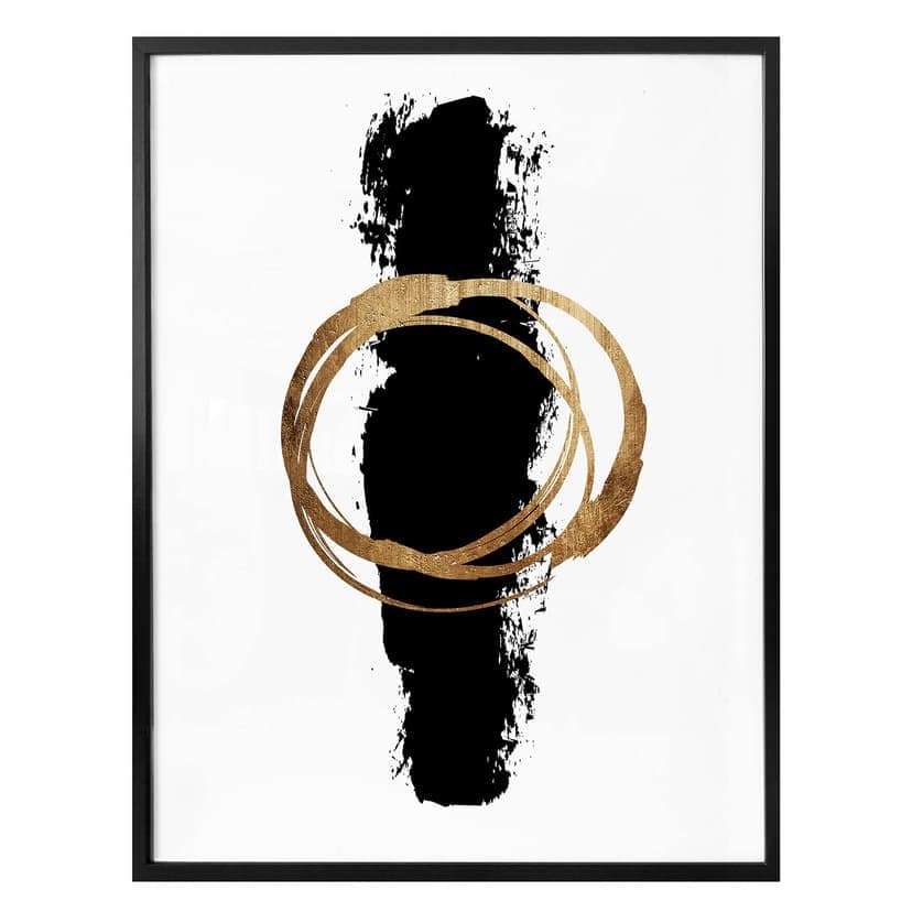 Póster Kubistika - Negro y dorado
