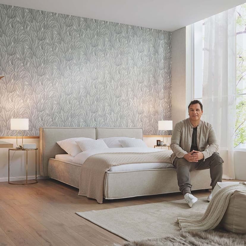 Papel pintado enredadera, papel pintado hoja Fashion for Walls 4 de Guido Maria Kretschmer plata