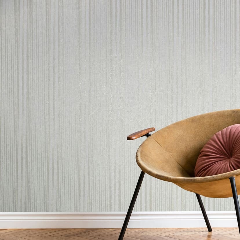Papel pintado no tejido de rayas blancas beige y líneas papel pintado rayas clásico