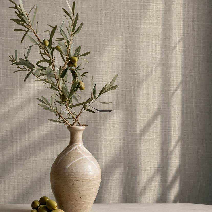 Papel pintado no tejido textil, liso texturado moderno mate en beige