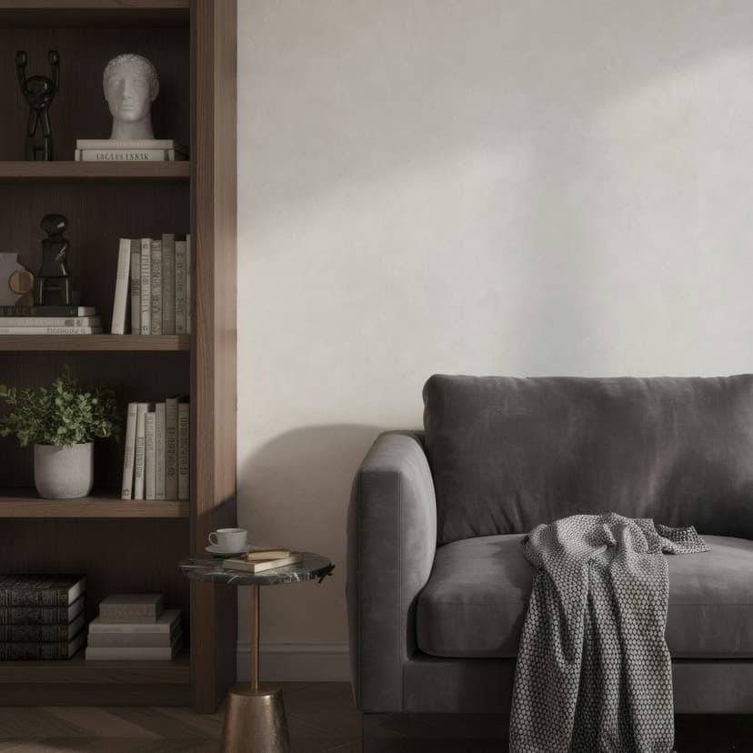 Papel pintado no tejido aspecto hormigón aspecto yeso liso mate en beige