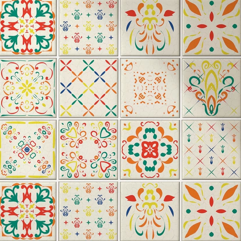 Azulejos Adhesivos Villa Kunterbunt - set de 12