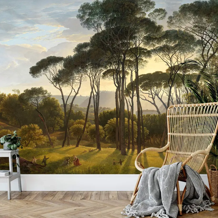 Voogd - Papel pintado de Paisaje italiano con pinos paraguas