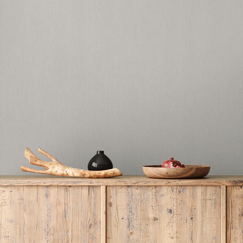 Papel pintado no tejido de aspecto textil con superficie texturada blanco, beige liso