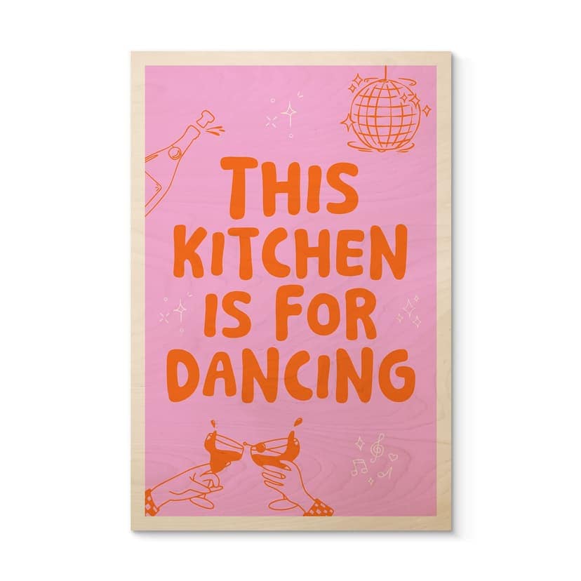 Cuadro de madera Esta cocina es para bailar - Ohkimiko