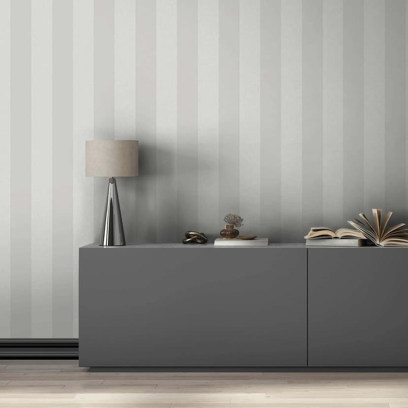 Papel pintado no tejido moderno a rayas en gris
