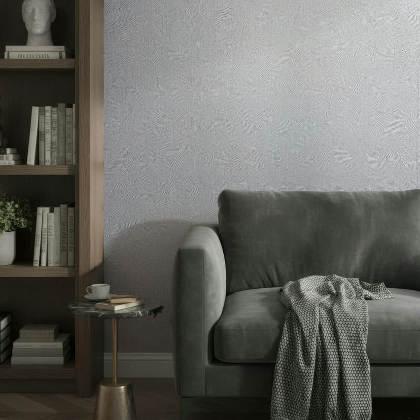 Papel pintado no tejido textura yeso aspecto liso mate en gris
