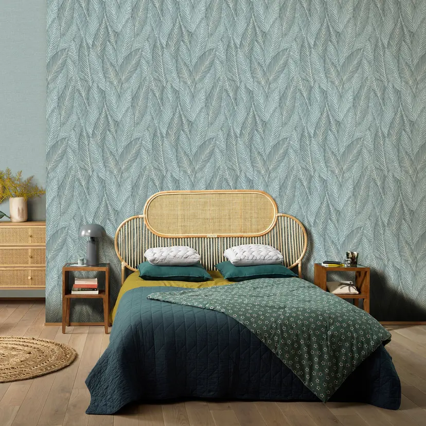 Papel pintado Erismann Martinique hoja, papel pintado motivo, papel pintado tejido-no tejido verde
