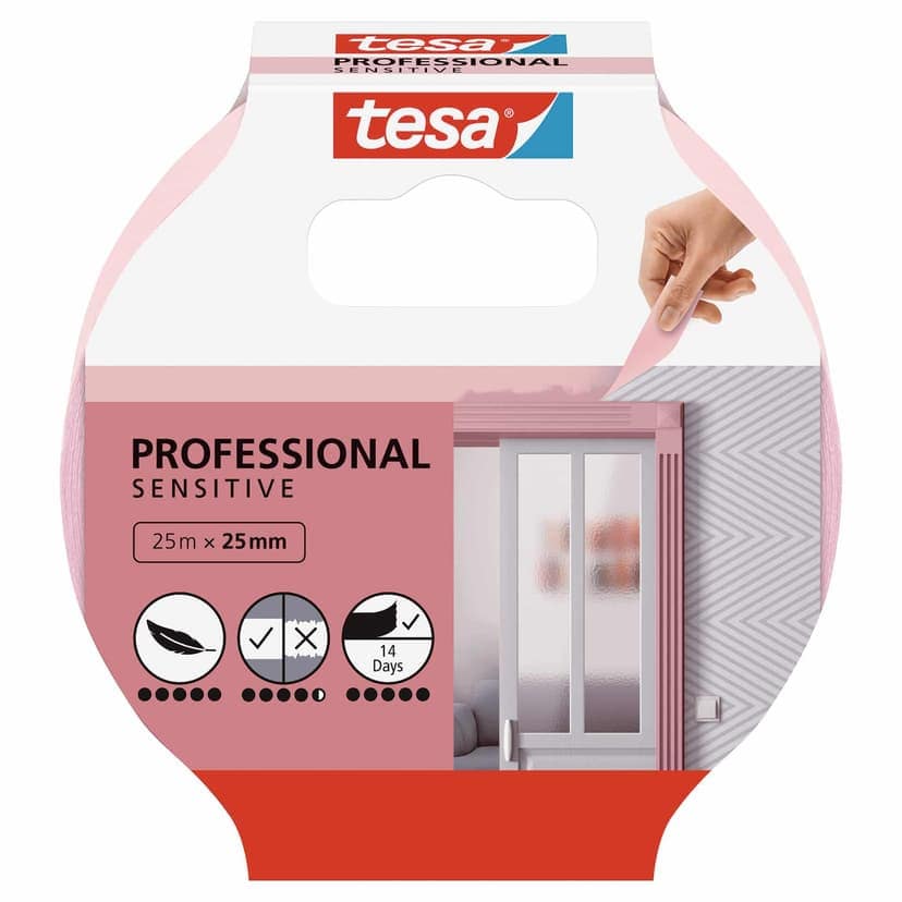 tesa® Cinta de pintor Profesional Sensible 25m x 25mm