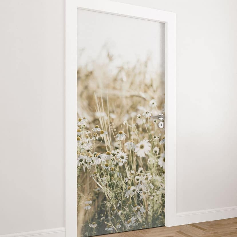 Vinilo para puertas prado de verano con manzanilla - Annie - Decoración autoadhesiva para puertas