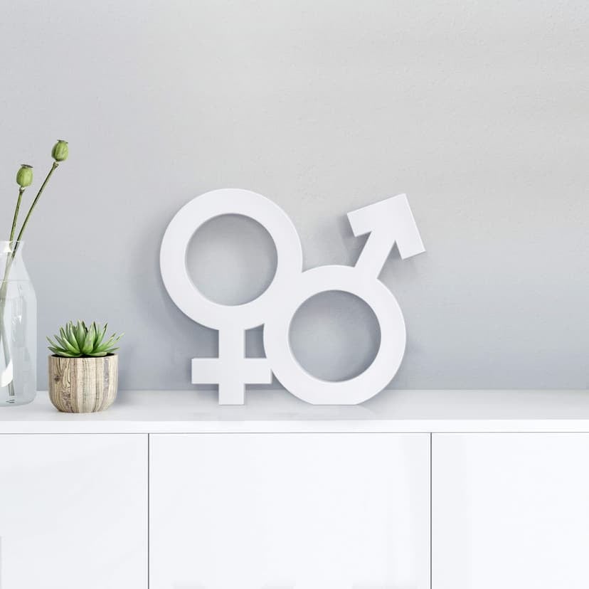 Letra deco símbolo de género hetero