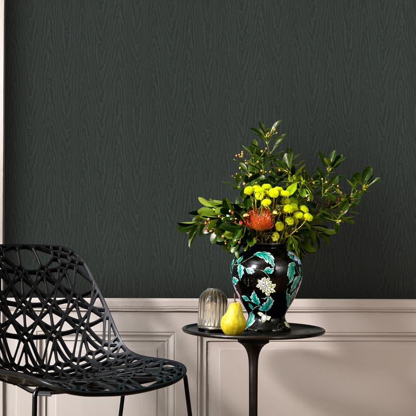 Papel pintado efecto luz, papel pintado no tejido Erismann Versailles negro