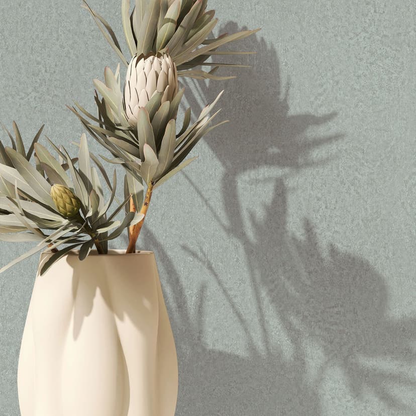 Papel pintado no tejido con textura de yeso verde liso
