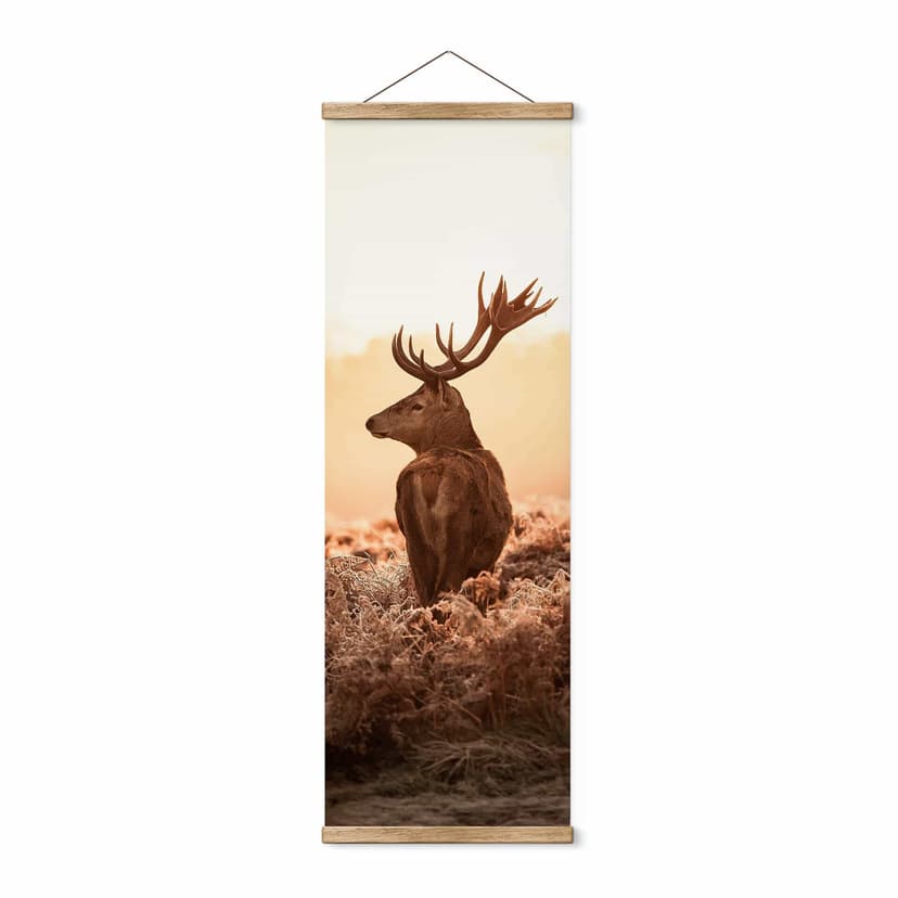 Póster de tela de naturaleza - Ciervo majestuoso - Panorama