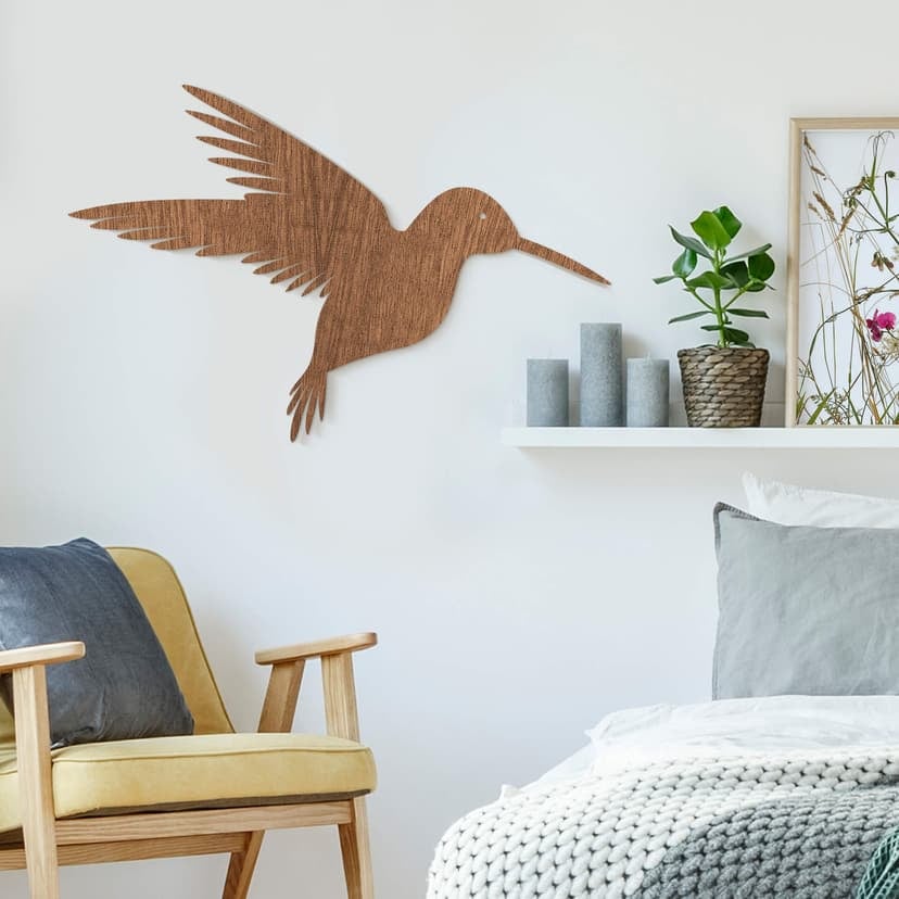 Arte en madera de caoba - Colibrí