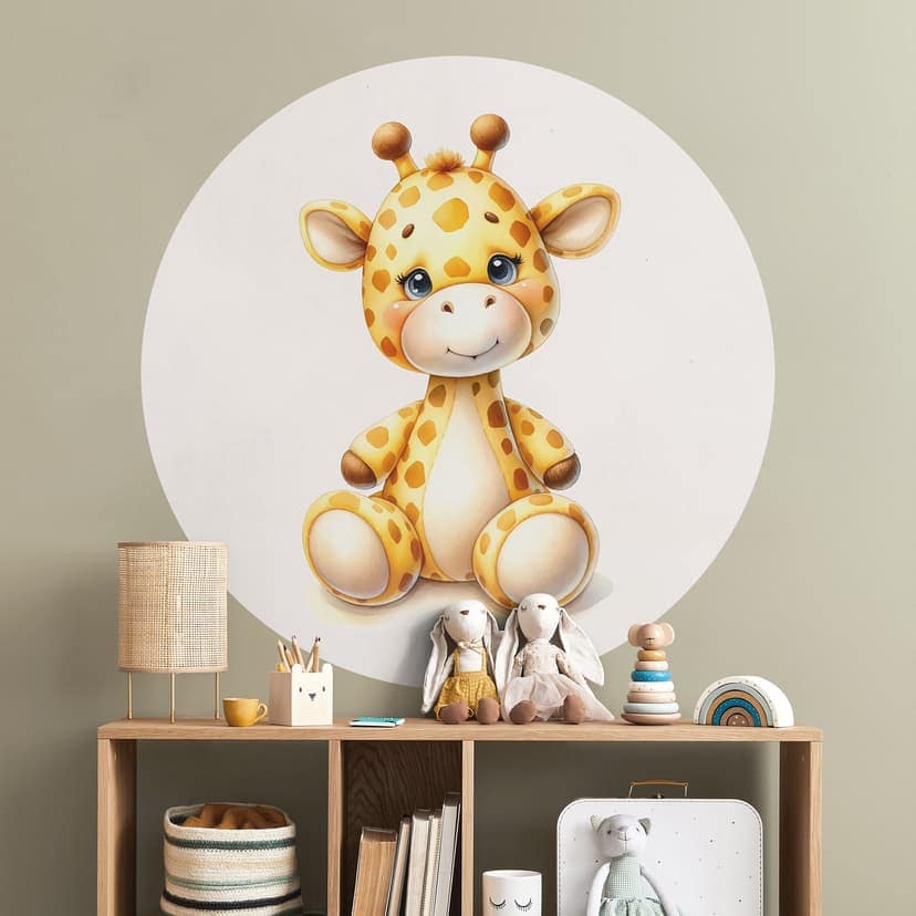 Vinilo decorativo para habitación de bebé Pequeña Jirafa - Magnusson - Redondo