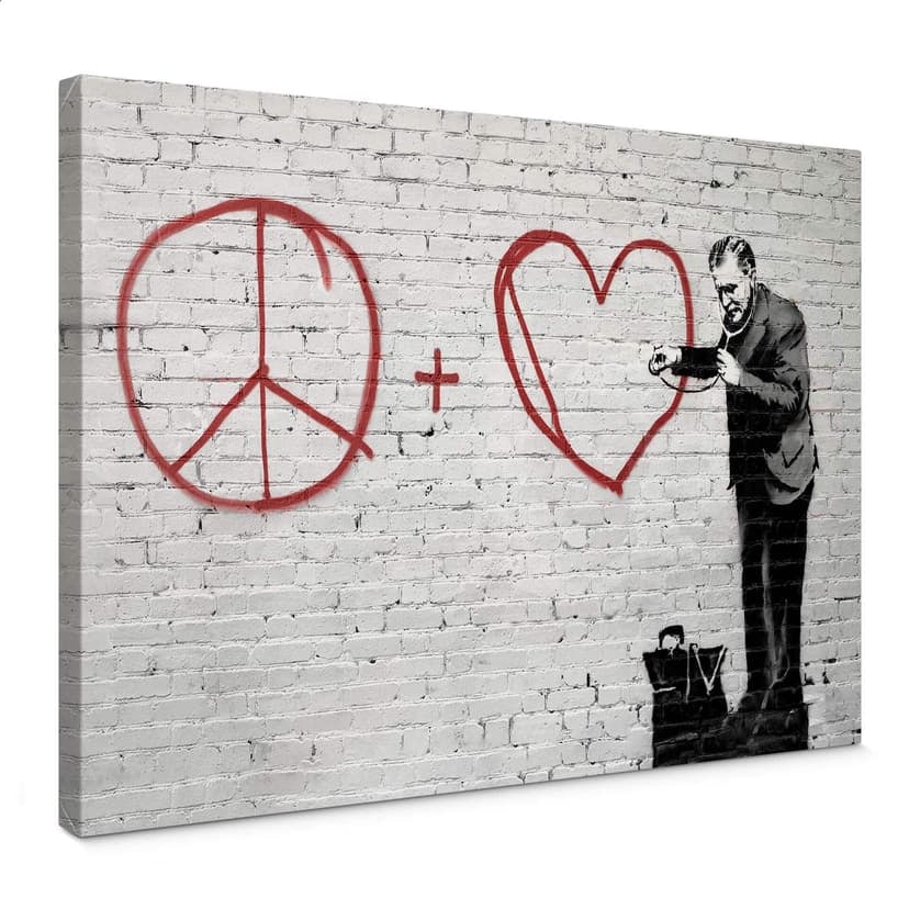 Lienzo Banksy - Corazones pacíficos Doctor