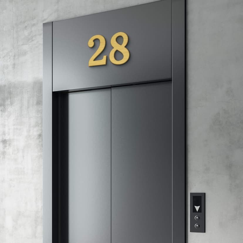 Números de aluminio Dibond - Números de casa - Efecto dorado