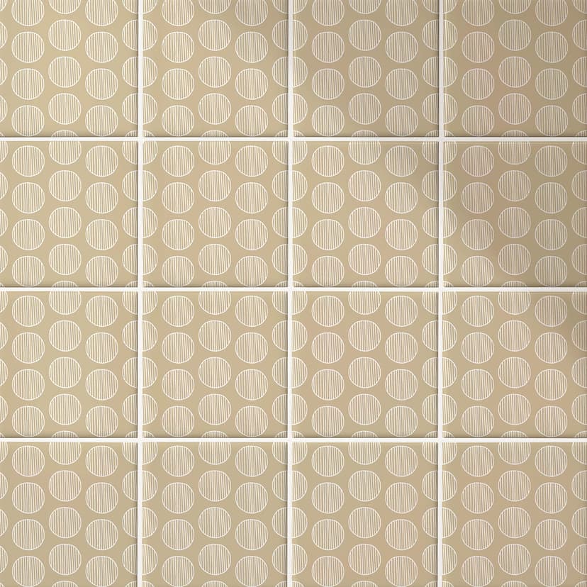 Azulejos Adhesivos Boho - Círculos capuchino - Lote de 12