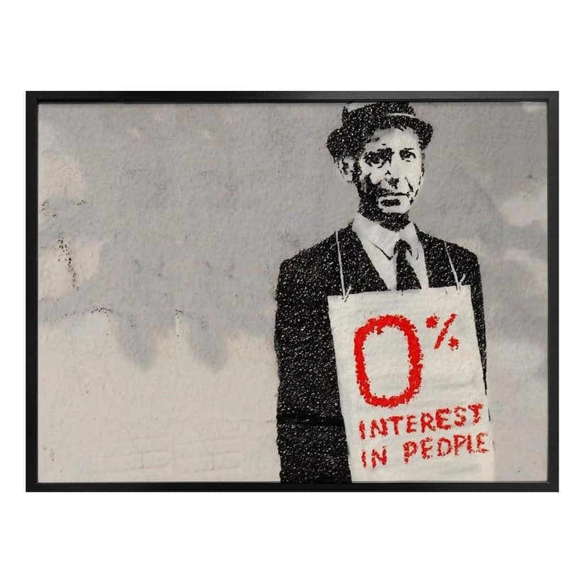 Póster Banksy - Cero interés por las personas