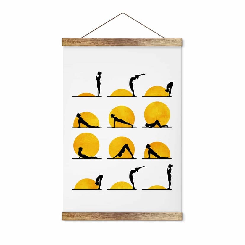 Póster de tela Kubistika - Yoga - El saludo al sol