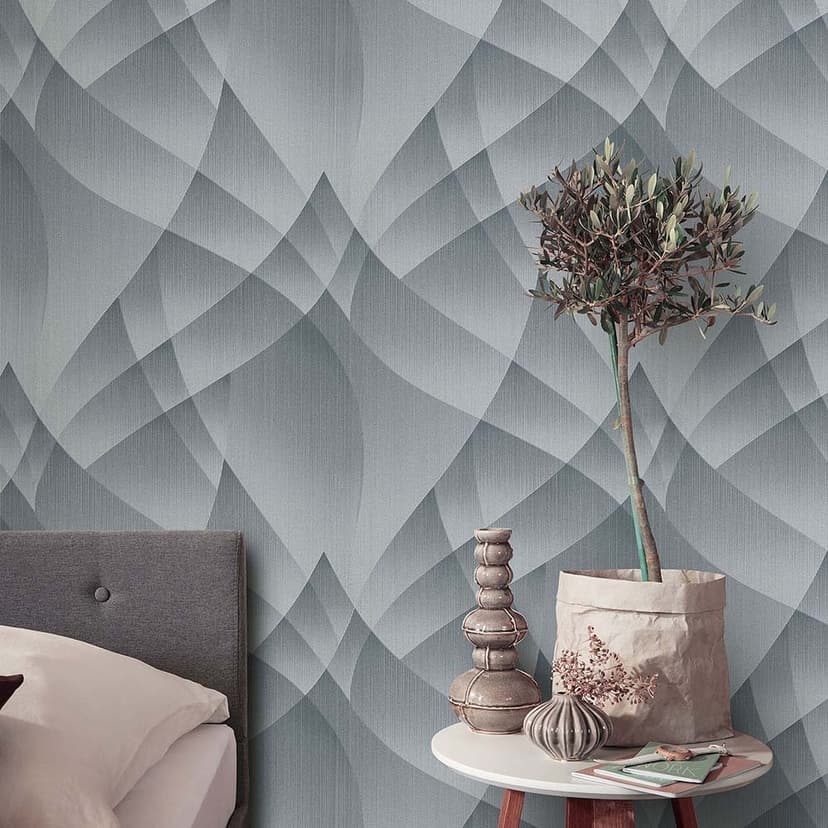 papel pintado 3D, papel pintado geométrico Fashion for Walls 4 de Guido Maria Kretschmer plata