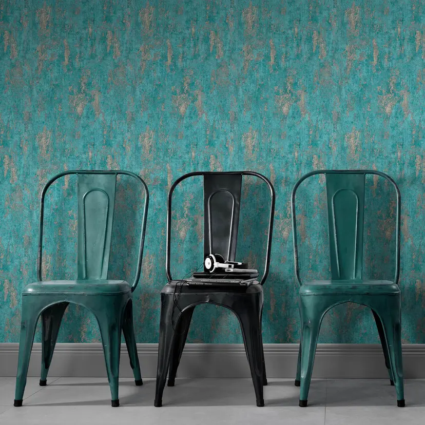 Papel pintado no tejido Erismann Casual Chic turquesa