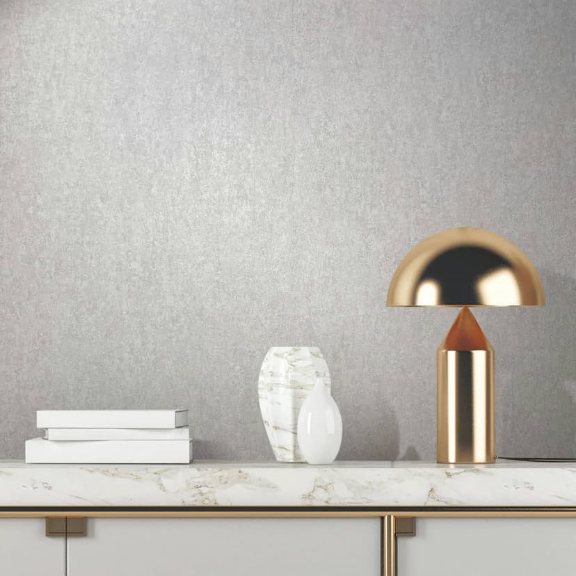 Papel pintado no tejido con aspecto de hormigón gris mate de textura ligera