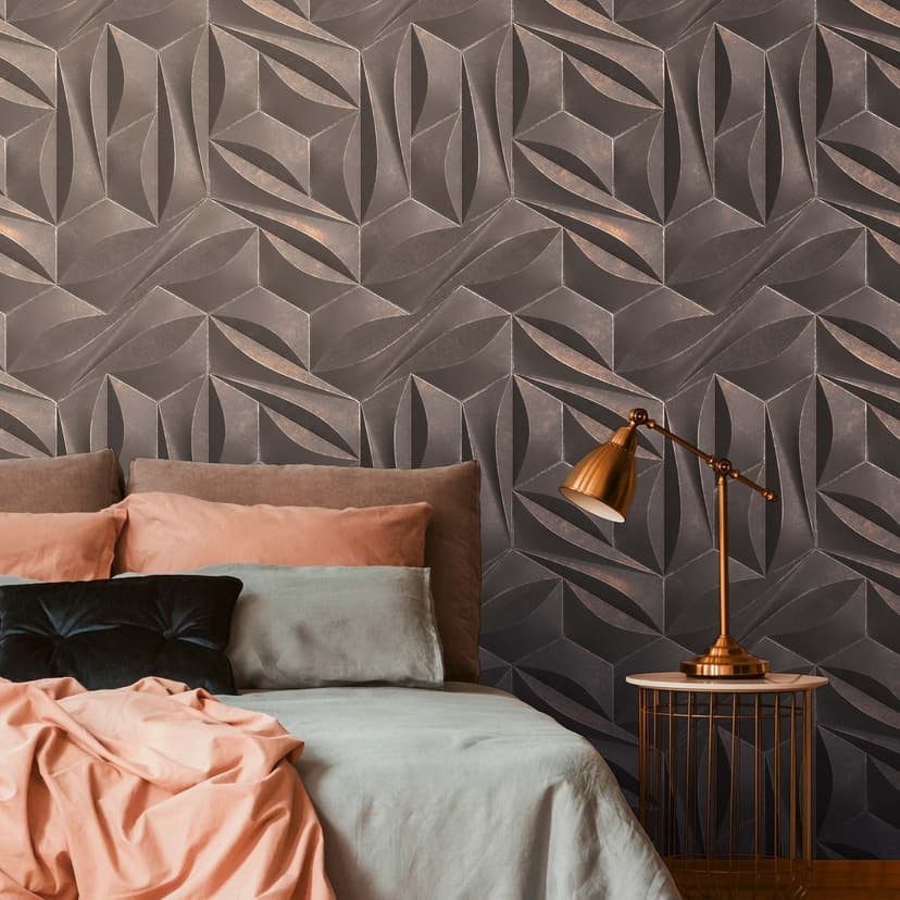 Papel pintado 3D fotomural gris diseño moderno no tejido papel pintado motivo gráfico para el salón