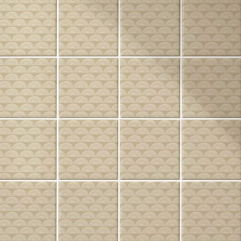 Azulejos Adhesivos Boho - abanico arena - lote de 12