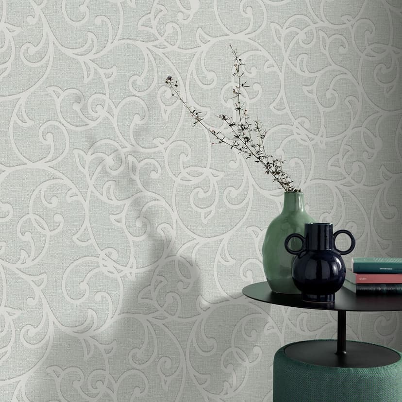 Papel pintado ornamental Opus verde