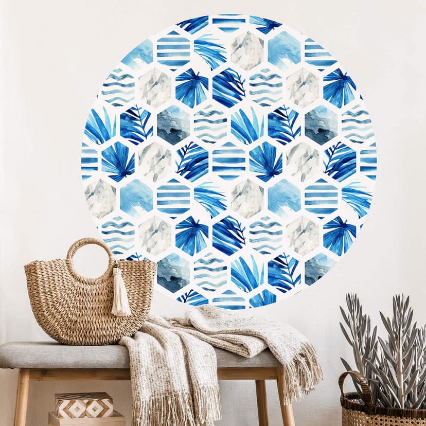 Vinilo decorativo Acuarela - Olas - Redondo
