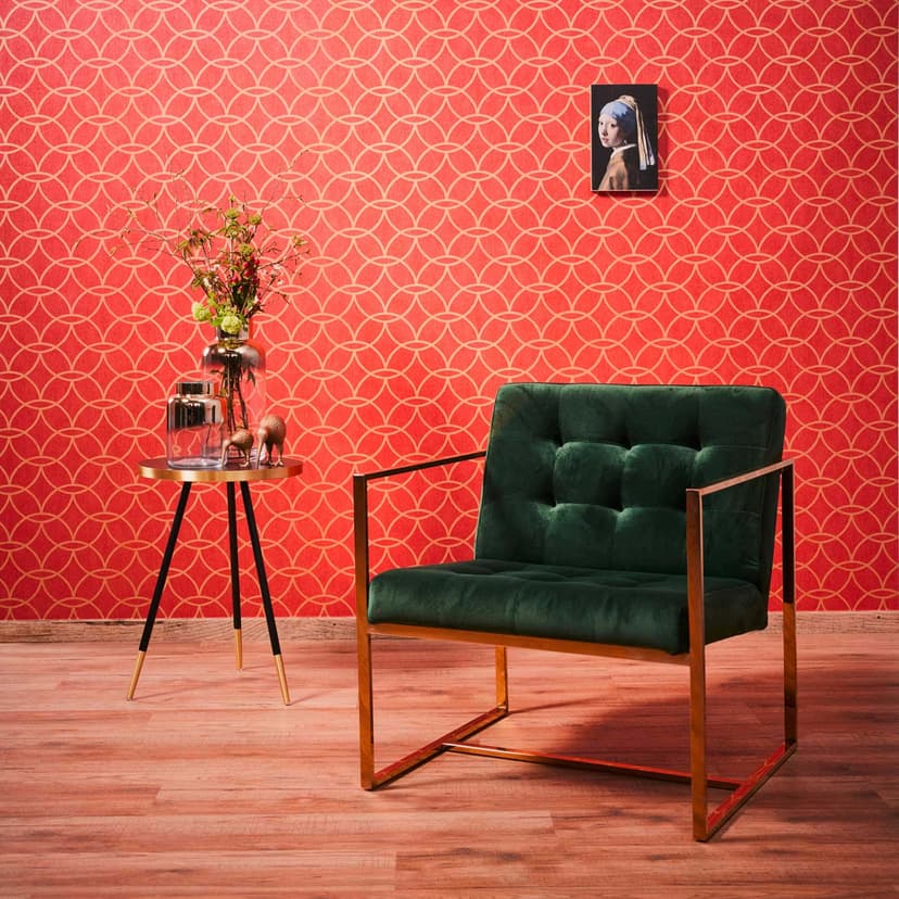 Papel pintado Oro rojo brillante - Papel pintado tejido-no tejido geométrico