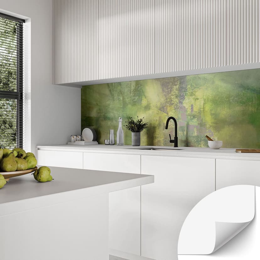 Salpicadero de cocina autoadhesivo juego de colores en verde dorado - Schmucker