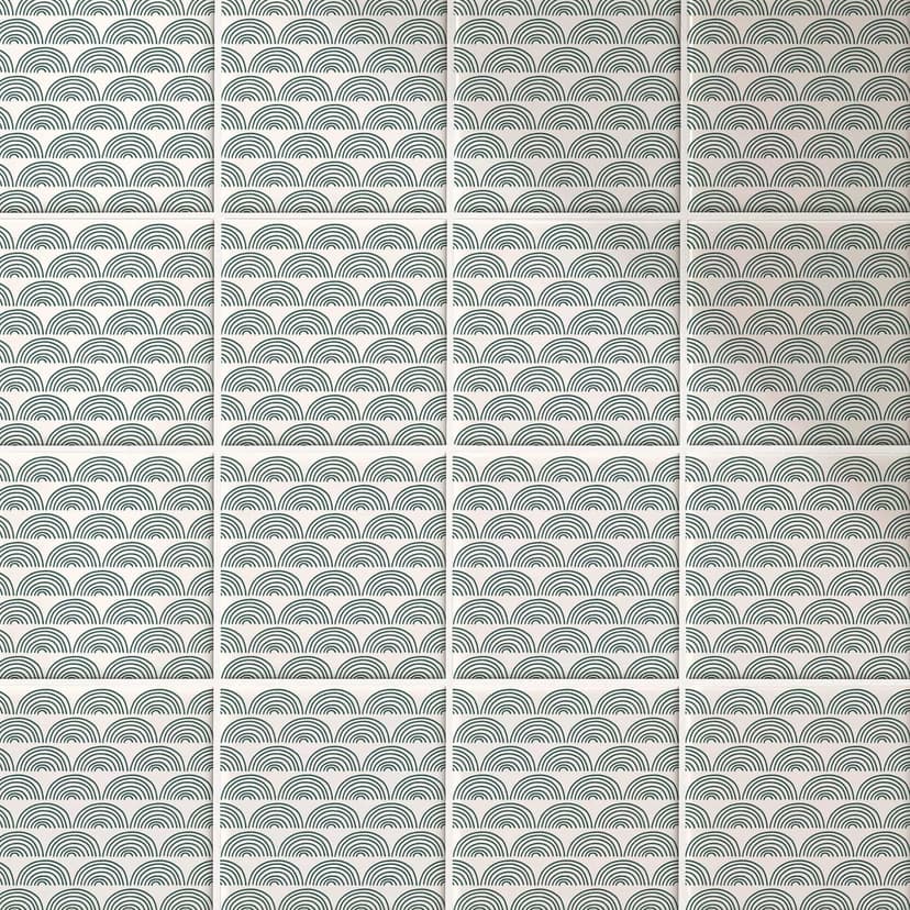 Azulejos Adhesivos Boho - abanico eucalipto - lote de 12