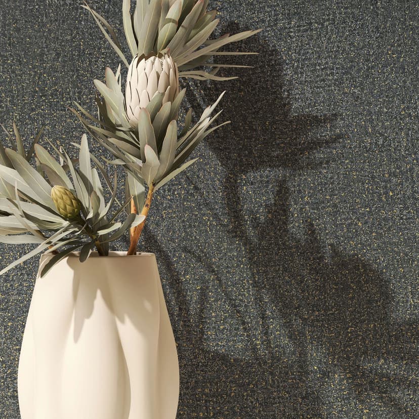 Papel pintado no tejido con textura textil negra de aspecto liso
