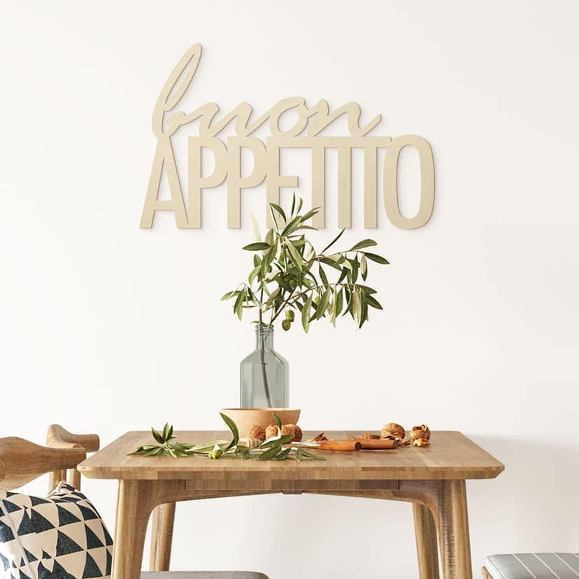 Letras de madera de álamo - Buon Appetito