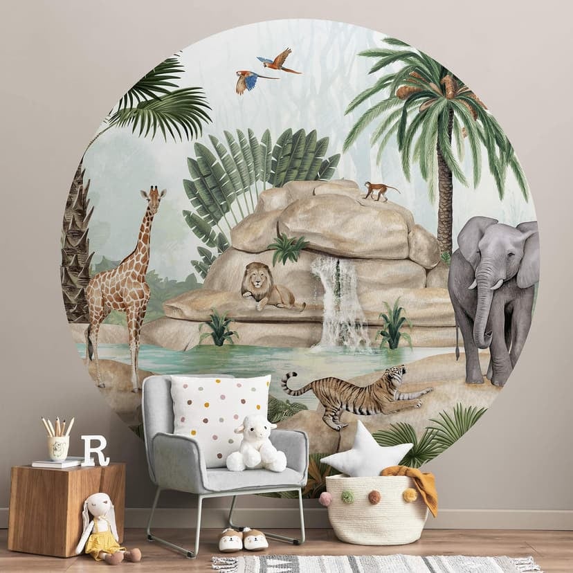 Kikki Belle - Jungle paradise - fotomural redondo - Papel pintado autoadhesivo/no tejido