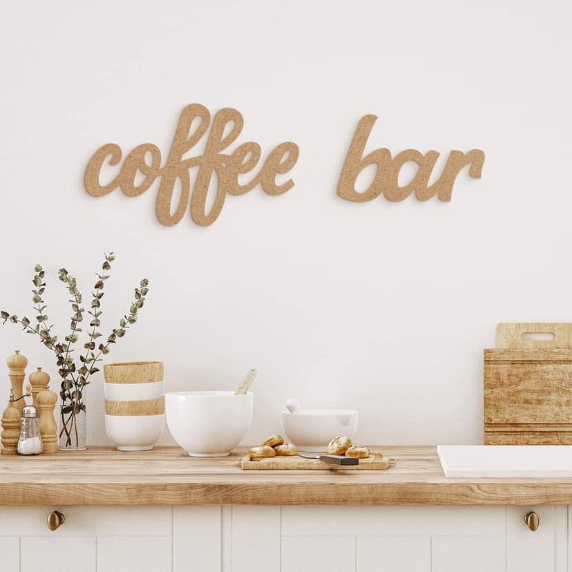 Decoración en madera - Letras 3D para la cocina - Barra de café - MDF naturaleza