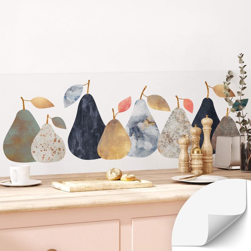 Salpicadero de cocina autoadhesivo Fredriksson - Peras de colores