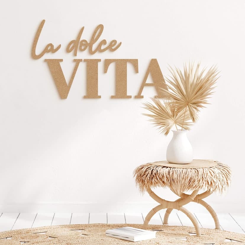 3D lettering La dolce Vita - moderno - MDF naturaleza