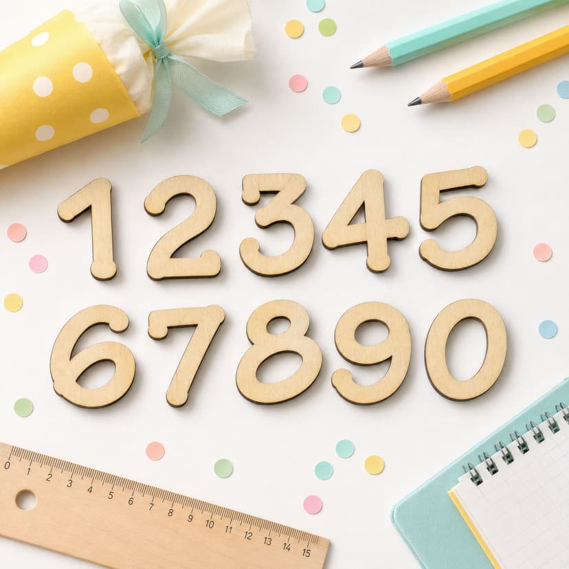 Letras de madera juego de números - Tekton