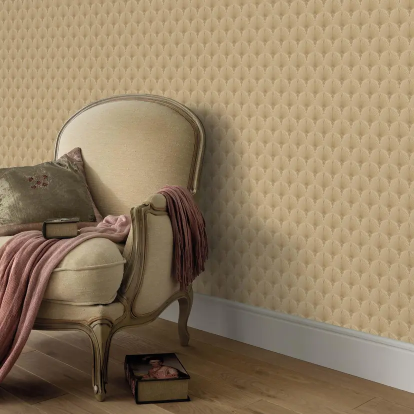 Papel pintado desplegable, papel pintado no tejido Erismann Versailles oro